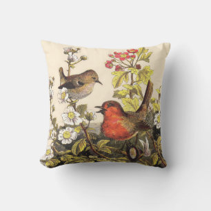 Spring Robin Birds Red Vogelbeobachtung Kissen