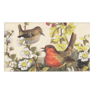 Spring Robin Birds Red Vogelbeobachtung Namenschild