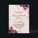Spring Roses ⎮ Dusty Pink Wedding  Einladung<br><div class="desc">Modern stylish dark wedding invitation,  pink roses with gold dust on with a gold ink pour effect and modern calligraphy. Classy and elegant,  simple and modern invitation.</div>
