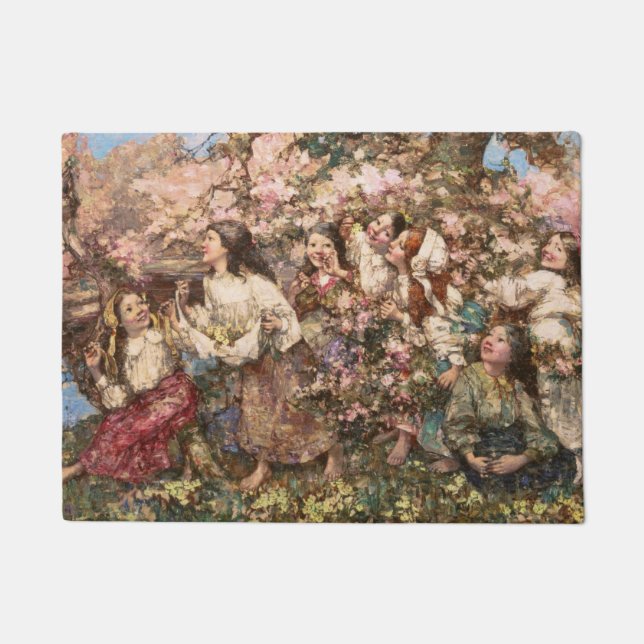 Spring Roundelay (von Edward Atkinson Hornel) Fußmatte (Vorderseite)