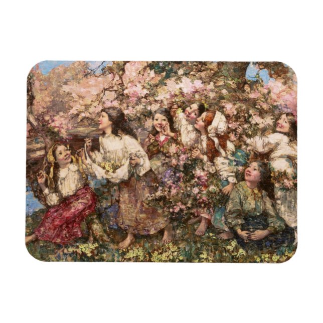 Spring Roundelay (von Edward Atkinson Hornel) Magnet (Horizontal)