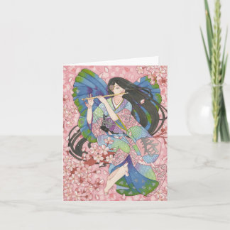 Spring Sakura Fairy Note Card Karte