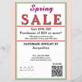 Spring Sale Blush Pink Sage Green BACKSIDE Heart Flyer