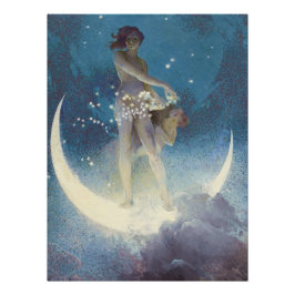 Spring Scattering Stars vintage illustration Poster