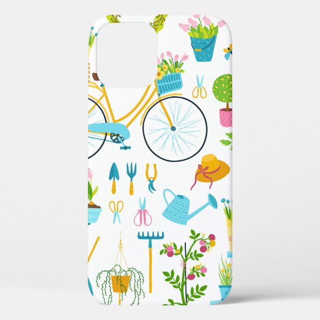 Spring seamless pattern in simple hand-drawn carto Case-Mate iPhone hülle (Rückseite)