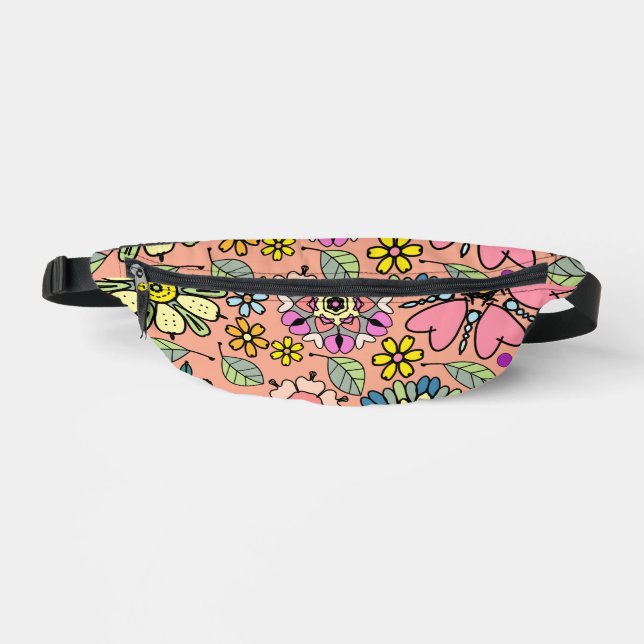 Spring Season Retro Flower Colors Seamless Pattern Bauchtasche (Vorderseite)