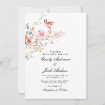spring simple hand drawn Floral elegant wedding