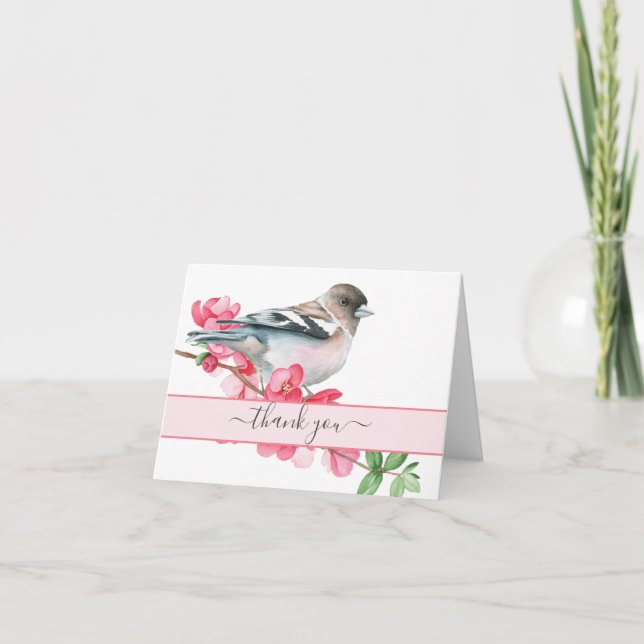 Spring Song Bird, vielen Dank Dankeskarte (Vorderseite)