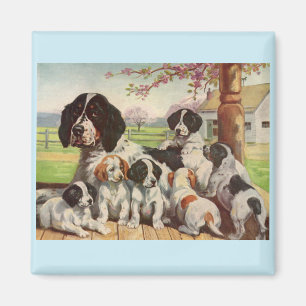 Spring Spaniel Mom and Welpen Magnet