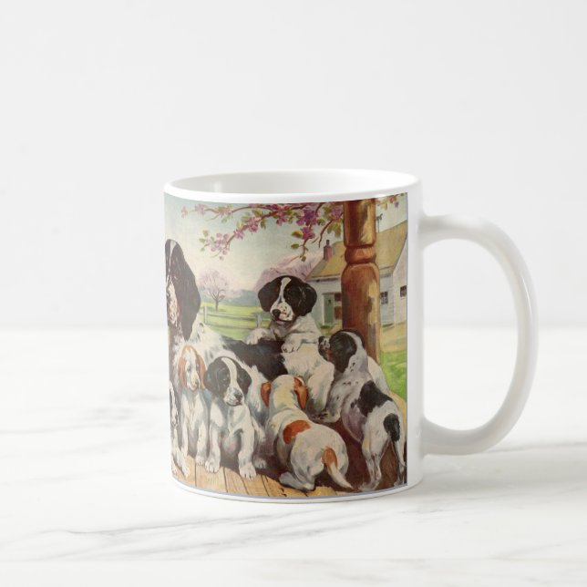 Spring Spaniel Mom and Welpen Tasse (Rechts)