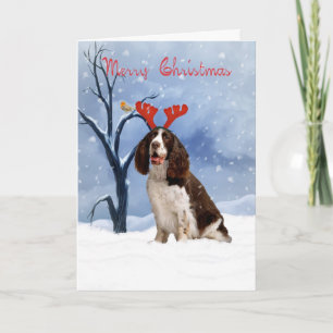 Spring Spaniel Weihnachtskarte - Spanischen Frühli Feiertagskarte