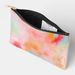 Spring Spark - Pink Coral Beige Abstrakt Zubehörtasche