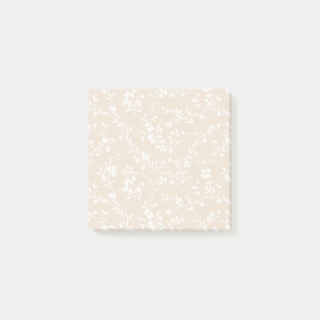 Spring Sprigs Neutral - Soft Linen Post-it Klebezettel (Vorderseite)