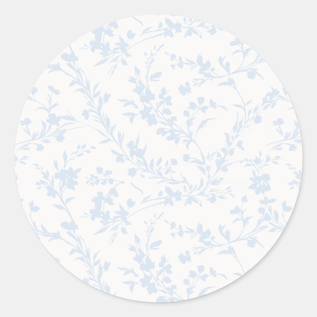 Spring Sprigs Powder Blue - Neutral Runder Aufkleber (Vorderseite)
