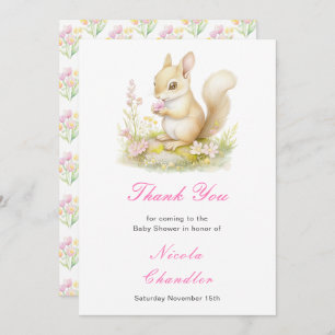 Spring Squirrel Baby Dusche Dankeskarte