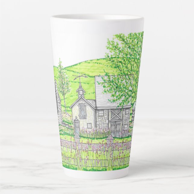 Spring Stone Barn Große Latte Tasse (Vorderseite)