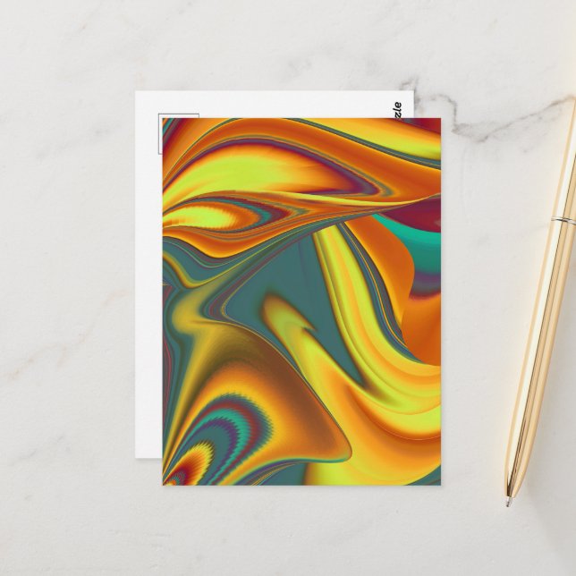 Spring Summer Autumn Flowers Magic Postkarte (Vorderseite/Rückseite Beispiel)