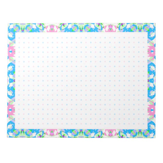 Spring Summer Blue Pink Dot Grid BuJo Planner Notizblock (Vorderseite)