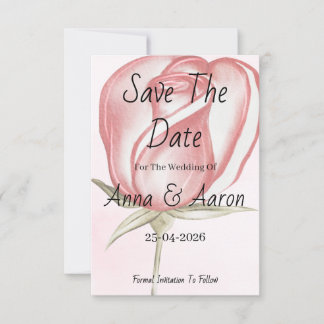 Spring Summer Blush Pink Garden Save the Date