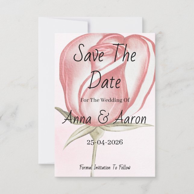 Spring Summer Blush Pink Garden Save the Date (Vorderseite)
