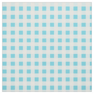 Spring Sunshine Blue White Karo Gingham Pattern Stoff