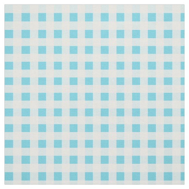 Spring Sunshine Blue White Karo Gingham Pattern Stoff (Muster)