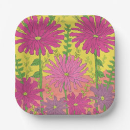 Spring Sunshine Floral Pappteller