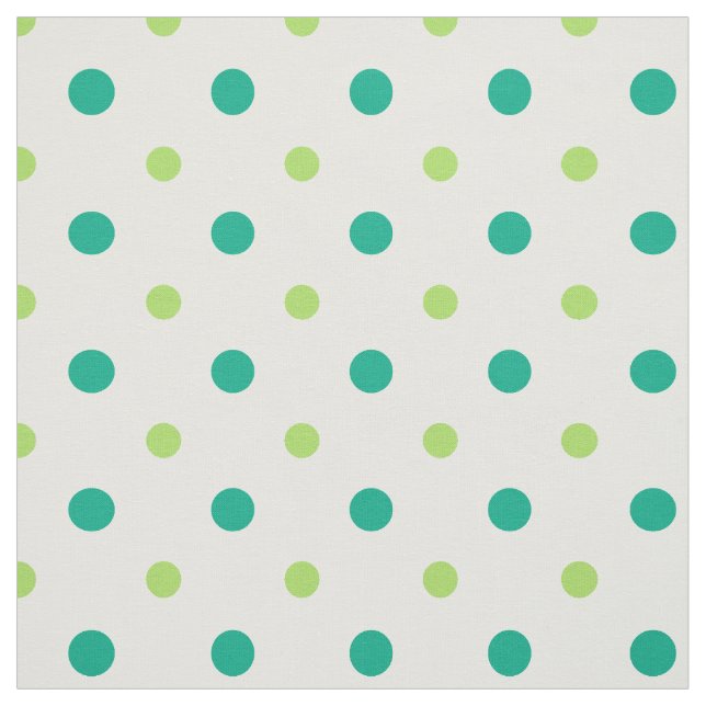 Spring Sunshine Green und White Polka Dots Fabric Stoff (Muster)