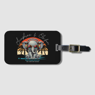 Spring Sunshine und Ele-fun Retro Beach Abenteuer Gepäckanhänger