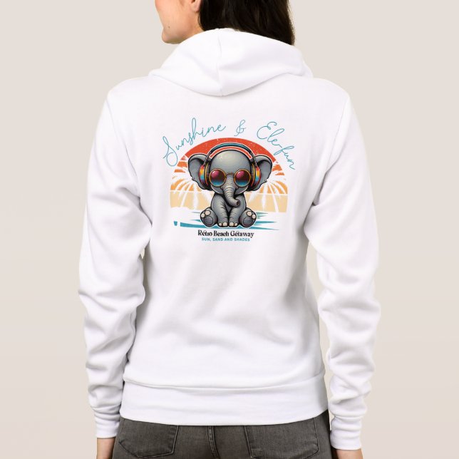 Spring Sunshine und Ele-fun Retro Beach Abenteuer Hoodie (Rückseite)