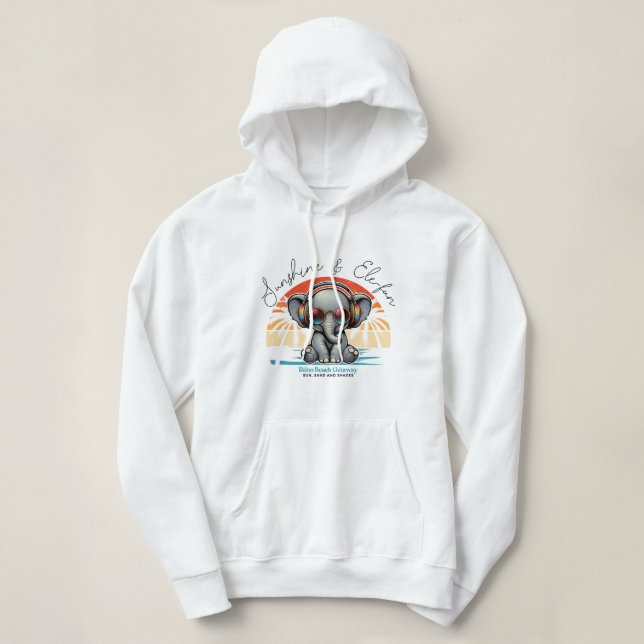 Spring Sunshine und Ele-fun Retro Beach Abenteuer Hoodie (Design vorne)