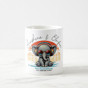 Spring Sunshine und Ele-fun Retro Beach Abenteuer Kaffeetasse