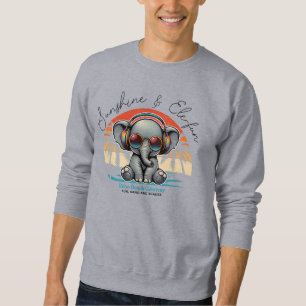 Spring Sunshine und Ele-fun Retro Beach Abenteuer Sweatshirt
