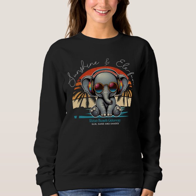 Spring Sunshine und Ele-fun Retro Beach Abenteuer Sweatshirt (Vorderseite)