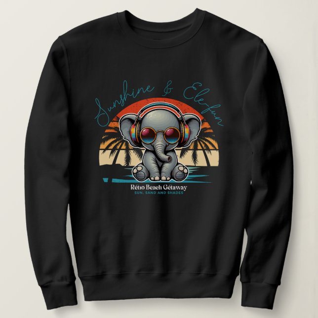 Spring Sunshine und Ele-fun Retro Beach Abenteuer Sweatshirt (Design vorne)