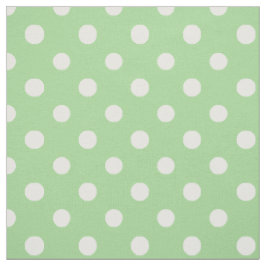 Spring Sunshine White auf Green Polka Dots Fabric Stoff