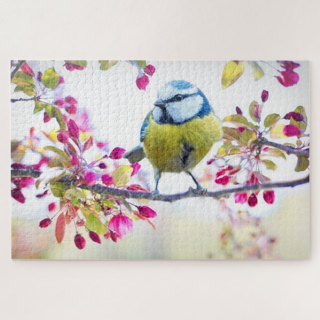 Spring Tit Bird Spring Blue Nature Branch Puzzle (Horizontal)