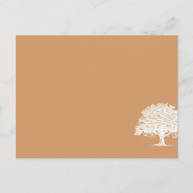 Spring Tree Brown/White Wedding Platzkarte Postkarte (Vorderseite)