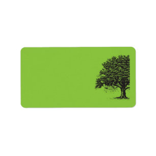 Spring Tree Green/Black Wedding Mailing-Adresse Adressaufkleber