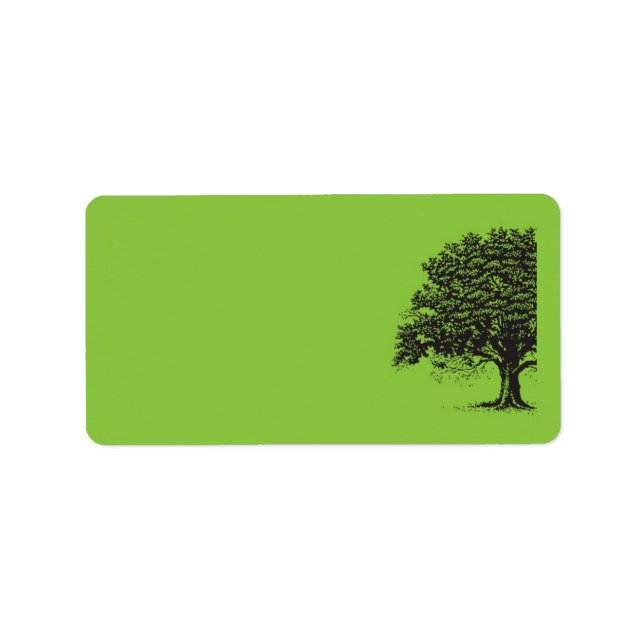 Spring Tree Green/Black Wedding Mailing-Adresse Adressaufkleber (Vorne)