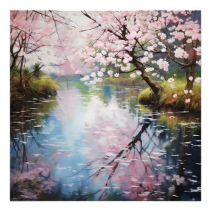 Spring Trees River Fotodruck