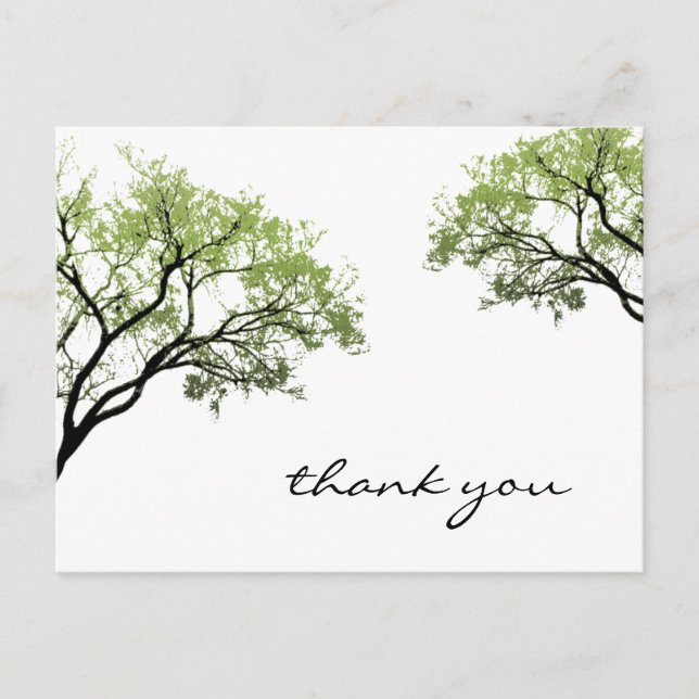 Spring Trees Silhouette Postcard Postkarte (Vorderseite)