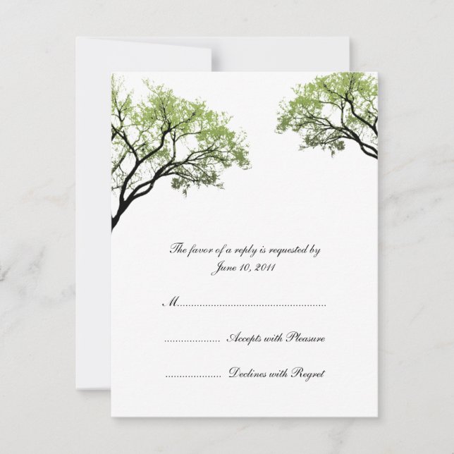 Spring Trees Wedding Invitation UAWG RSVP Karte (Vorderseite)