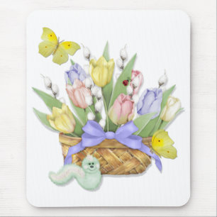 Spring Tulip Basket Mousepad