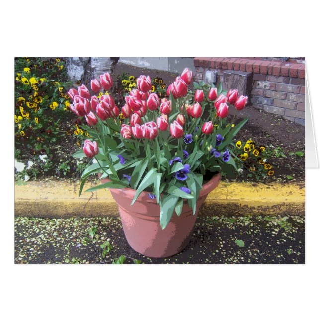 Spring Tulip Clay Pot (Vorderseite (Horizontal))