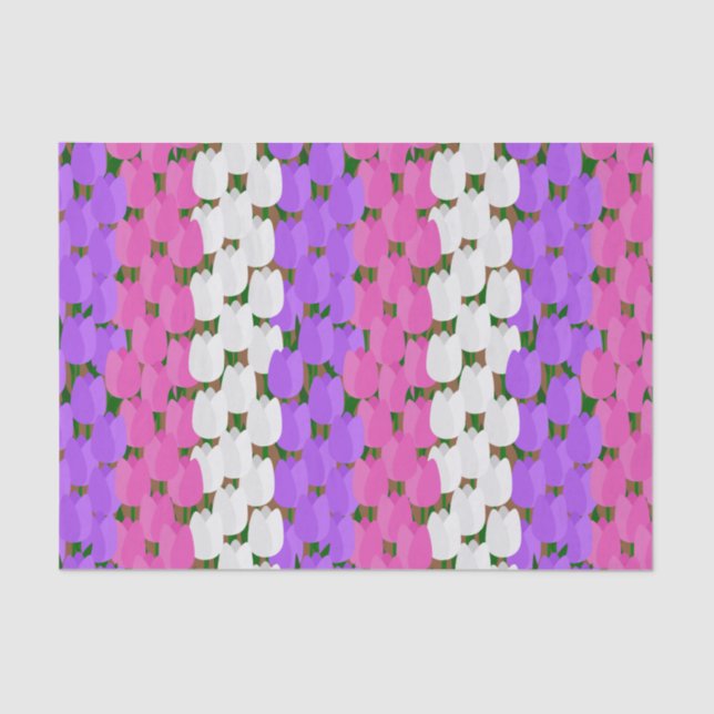 Spring Tulip Field Seidenpapier (Vorderseite)