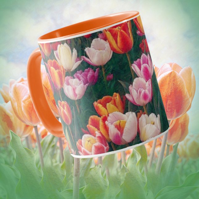 Spring Tulip Garden Art Tasse Cup (Tulip Garden Art Mug.)