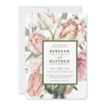 Spring Tulip Watercolor Bouquet Einladung