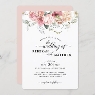 Spring Tulip Watercolor Bouquet Hochzeit Einladung