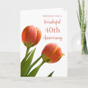 Spring Tulips 40th Wedding Anniversary Card Karte